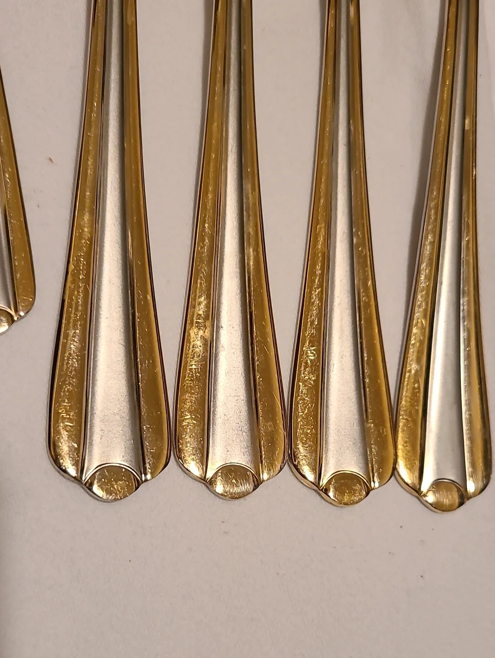 Casa Elite 18/10 Stainless Steel Flatware Silver Gold, 6 Pieces Fork Spoon